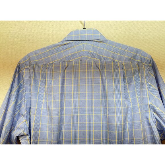 Charles Tyrwhitt Mens Slim Fit Dress Shirt Size 15.5/33 Blue Yellow Check Formal - Picture 11 of 11